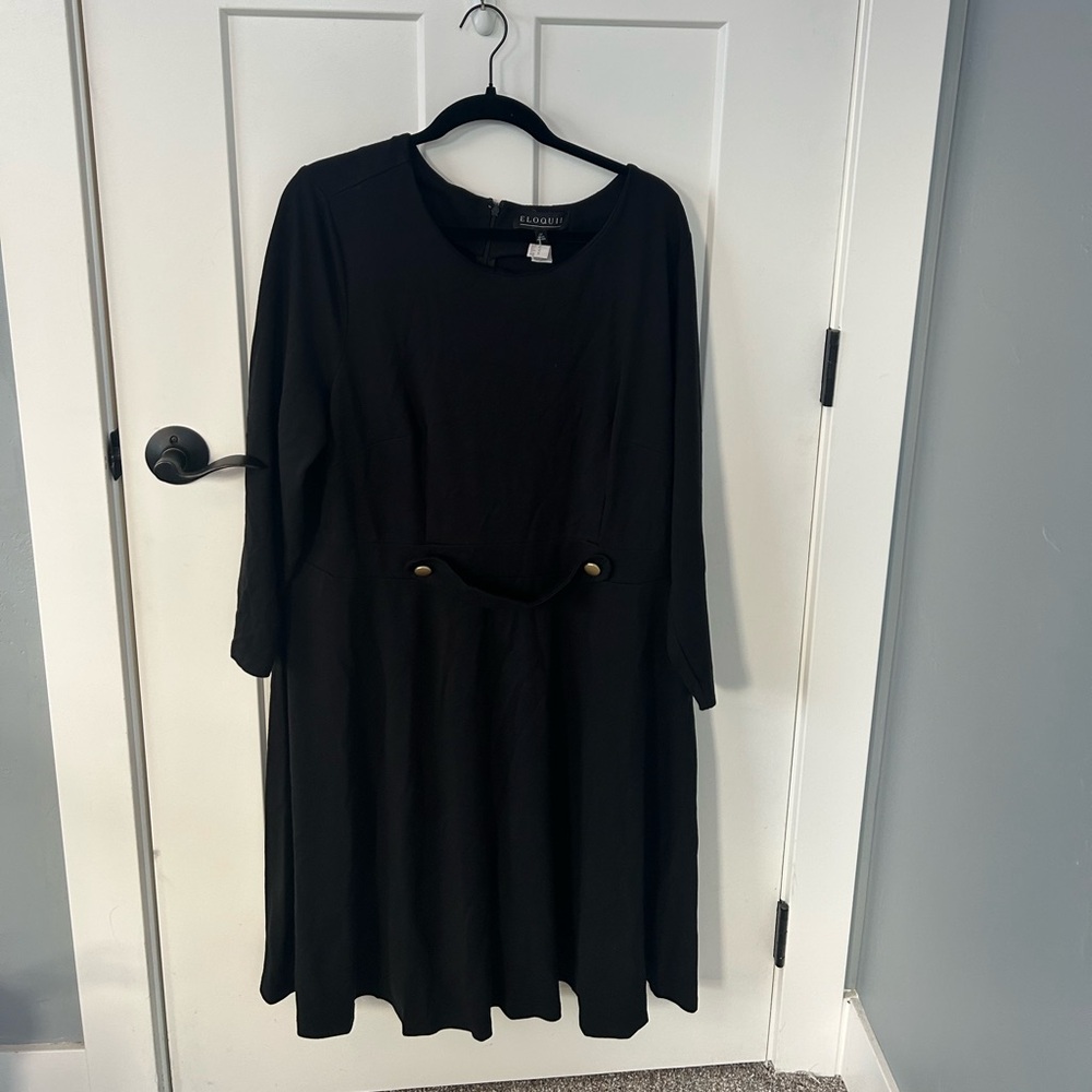 Eloquii Black Long Sleeve Dress